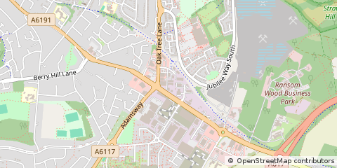 Map of Mansfield, Nottinghamshire