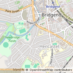 Map of Bridgend, MID Glamorgan