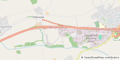 Map of Industrial Estate, Launceston, Cornwall