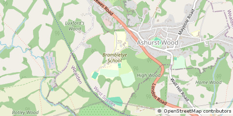 Map of East Grinstead, West Sussex