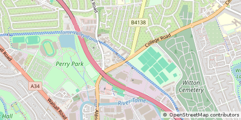 Map of Perry Barr, Birmingham