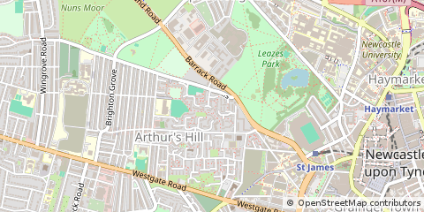 Map of Newcastle Upon Tyne, Tyne and Wear