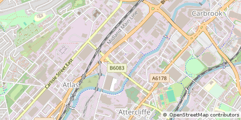 Map of Sheffield, South Yorkshire
