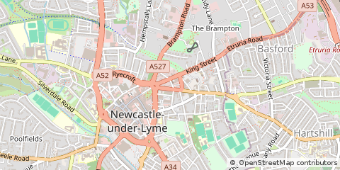 Map of Newcastle, Staffordshire