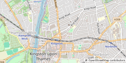 Map of Kingston Upon Thames, Berkshire