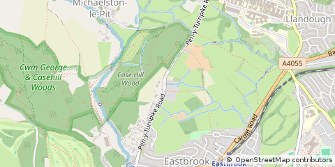 Map of Dinas Powys, Vale of Glamirgan