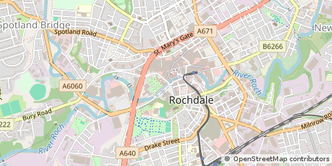 Map of Rochdale, Lancashire