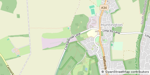 Map of Cannock, Staffordshire