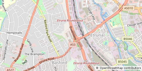 Map of Basford, Stoke-on-Trent