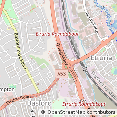 Map of Basford, Stoke-on-Trent