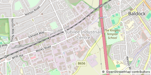 Map of Letchworth Garden City, Hertfordshire
