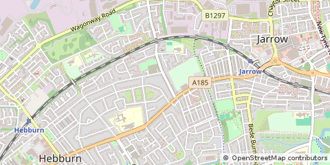Map of Hebburn, Tyne and Wear