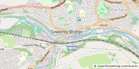 Map of Sowerby Bridge, West Yorkshire