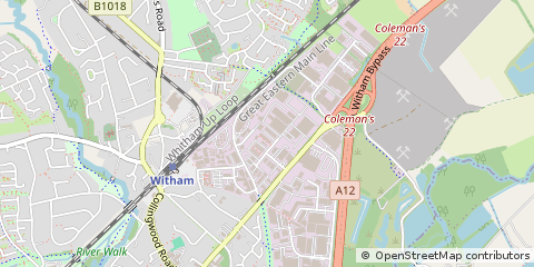 Map of Witham, Essex