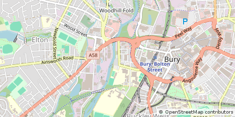 Map of Bury, Lancashire