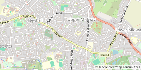 Map of Swadlincote, Derbys