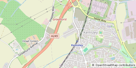 Map of Sittingbourne, Kent