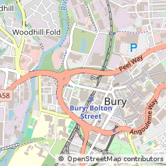 Map of Bury, Lancashire
