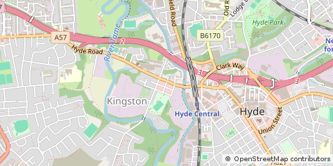 Map of Hyde, Greater Manchester