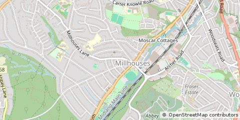 Map of Sheffield, South Yorkshire