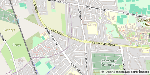 Map of East Yorkshire, Hull