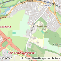 Map of Ware, Hertfordshire