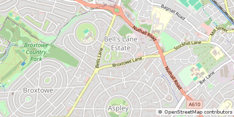 Map of Nottingham, Nottinghamshire