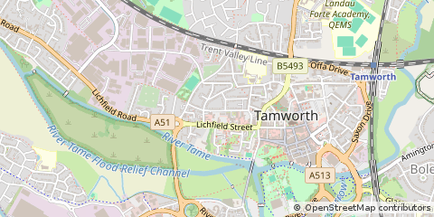 Map of Tamworth, Staffordshire