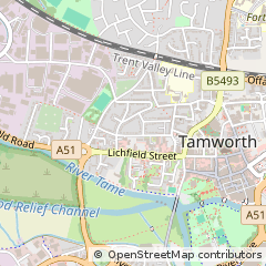 Map of Tamworth, Staffordshire