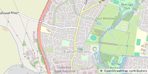 Map of Eaton Socon ST Neots, Cambridgeshire