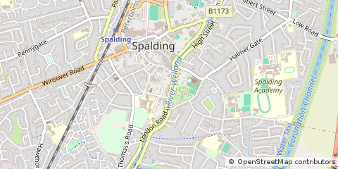 Map of Spalding, Lincolnshire