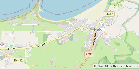 Map of Pwllheli, Gwynedd