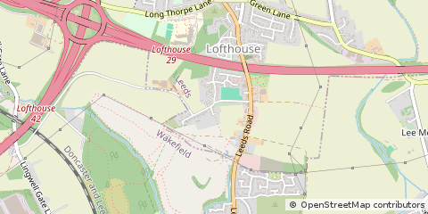 Map of Wakefield, West Yorkshire