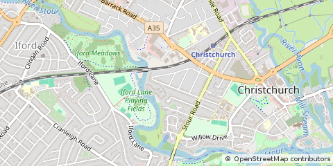 Map of Christchurch, Dorset