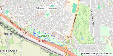 Map of Gravesend, Kent