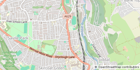 Map of Halifax, West Yorkshire