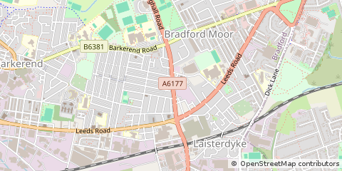 Map of Bradford, West Yorkshire