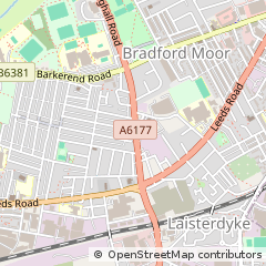 Map of Bradford, West Yorkshire