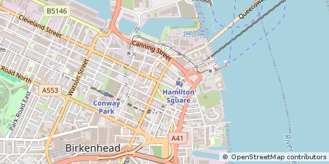 Map of Birkenhead, Merseyside