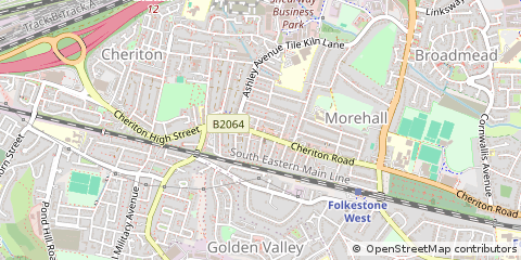 Map of Folkestone, Kent