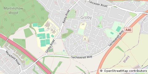 Map of Groby, Leicestershire