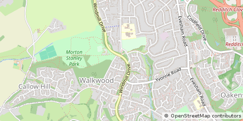 Map of Redditch, Worcestershire