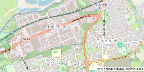 Map of Harlow, Essex