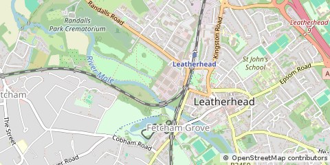 Map of Leatherhead, Surrey
