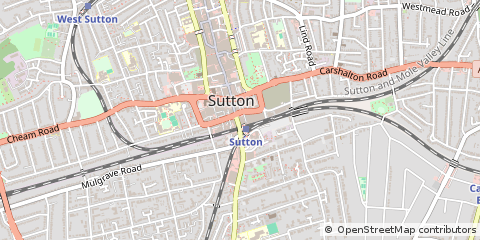 Map of Sutton, Surrey