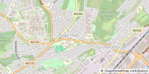 Map of Sheffield, South Yorkshire