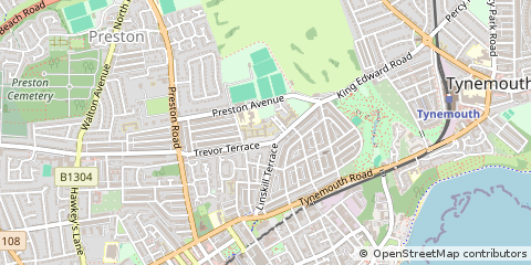 Map of North Shields, Tyne and Wear