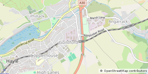 Map of Hayle, Cornwall