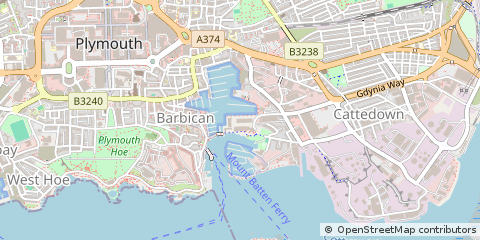 Map of Plymouth, Devon