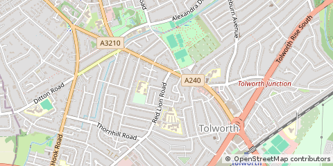 Map of Surbiton, Surrey